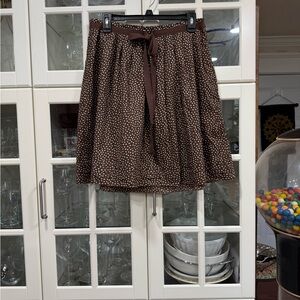 Vintage GAP Brown and White Polka Dot A-Line Skirt